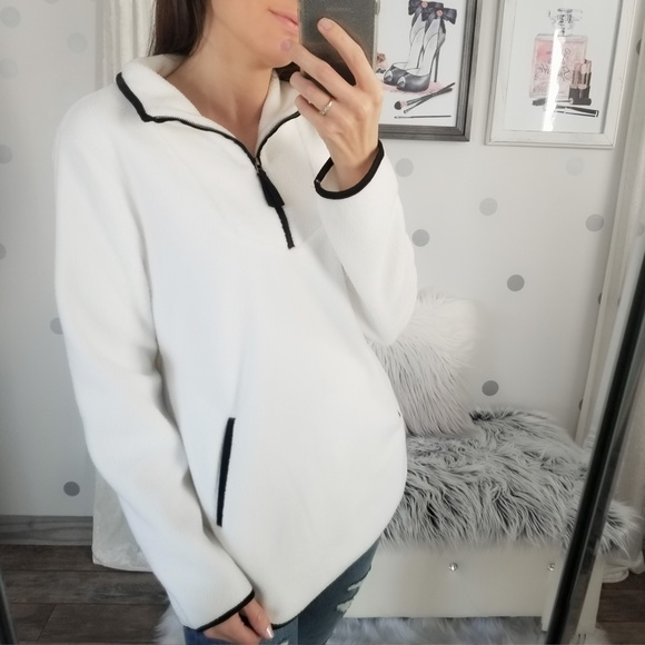 Snow White Fleece Pocket Pullover Jacket Fall Winter Jackets - Picture 5 of 12